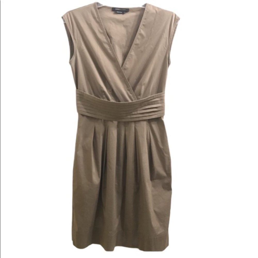 **3/$20** - BCBG MaxAzria Taupe Faux Wrap Dress, Sz 0